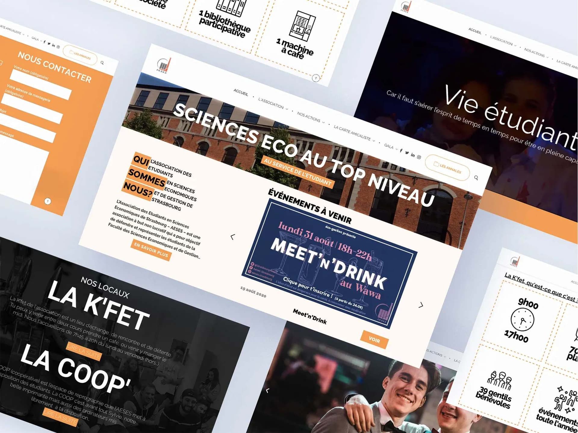 Section HERO du site web AESES sur ordinateur