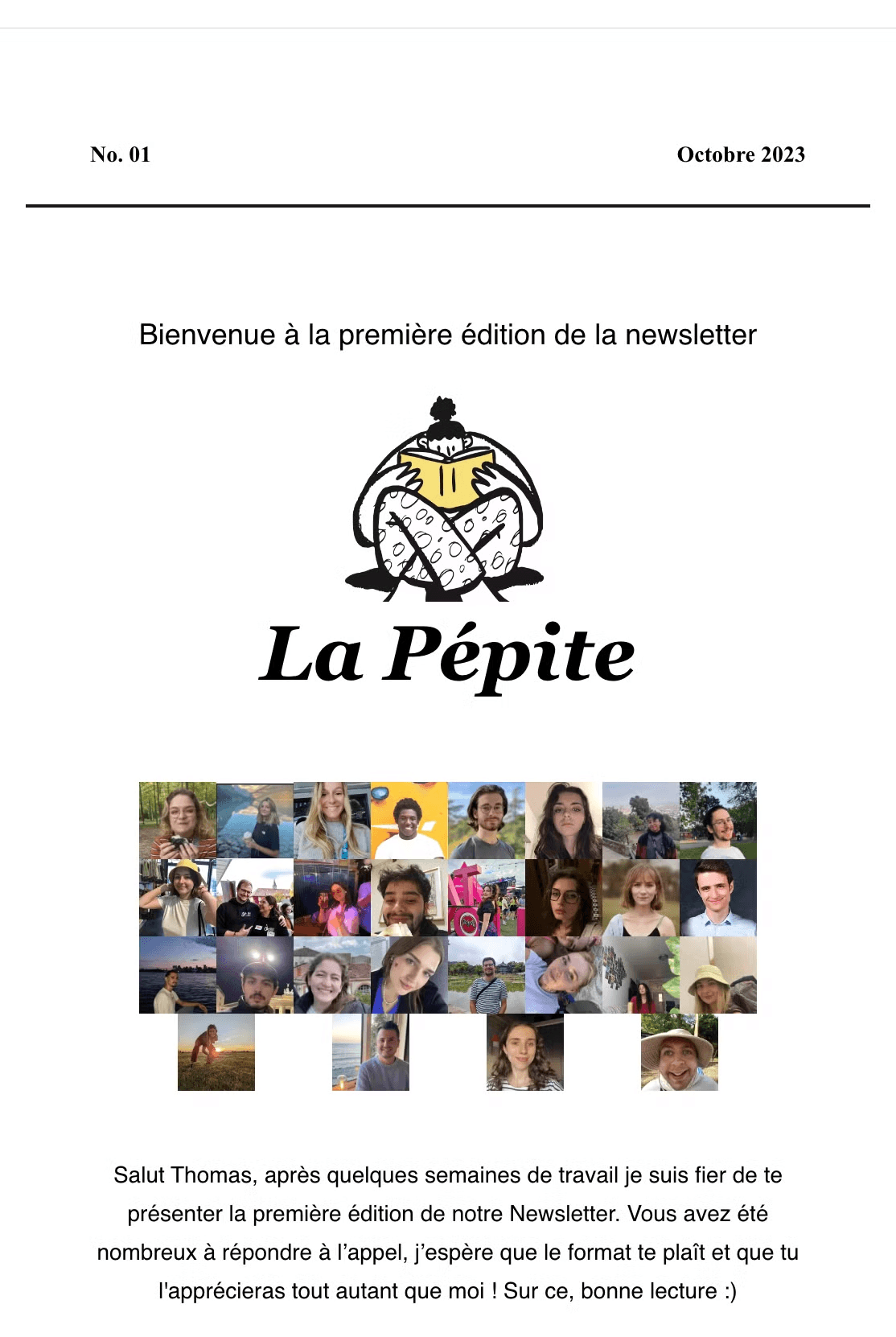La première version de la pépite